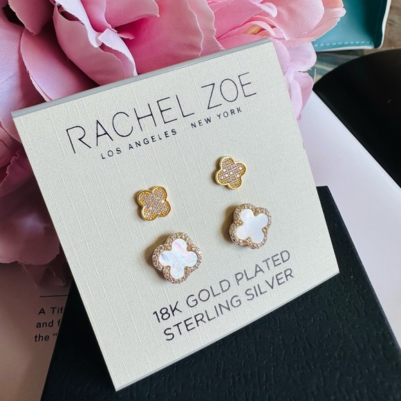 Rachel Zoe Set of Two✌️ Clover🍀 Earrings - Picture 7 of 8